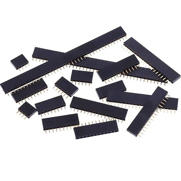 120 Adet Header Seti 2,54mm Dişi 4-20 Pin 8 Çeşit Şeffaf Çantada - 5