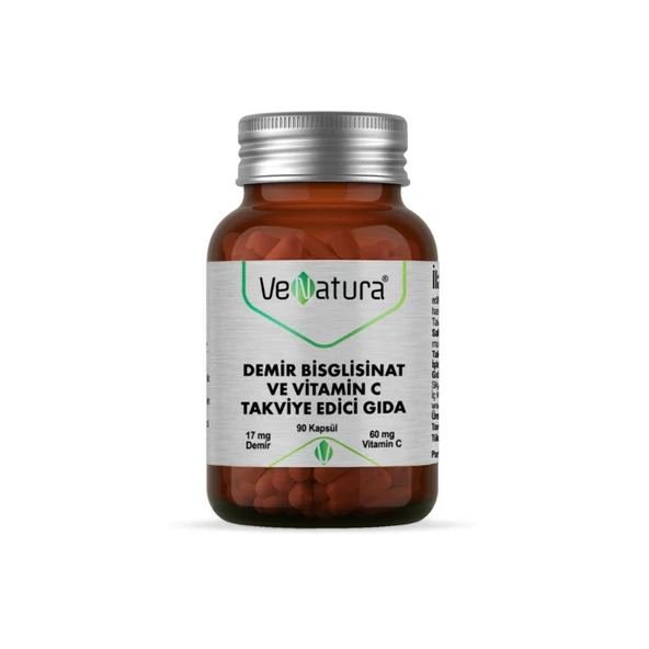 Venatura Demir Bisglisinat ve Vitamin C 90 Kapsül