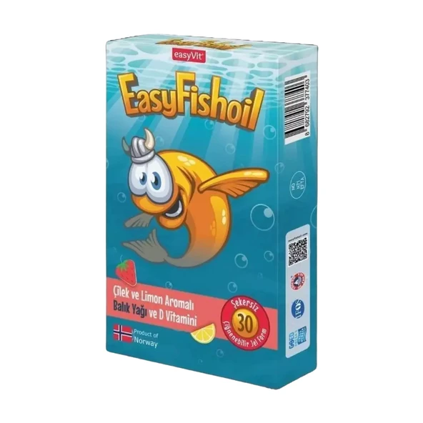 EasyFish Oil Çilek ve Limon Aromalı 30 Çiğnenebilir Jel Form - 1