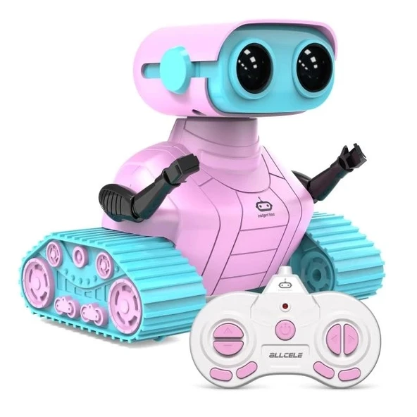 ALLCELE Müzikli ve LED'li Uzaktan Kumandalı Robot Pink Blue Standard