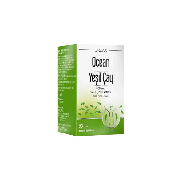 Ocean Yeşil Çay Ekstresi 500 mg İçeren Takviye 60 Kapsül