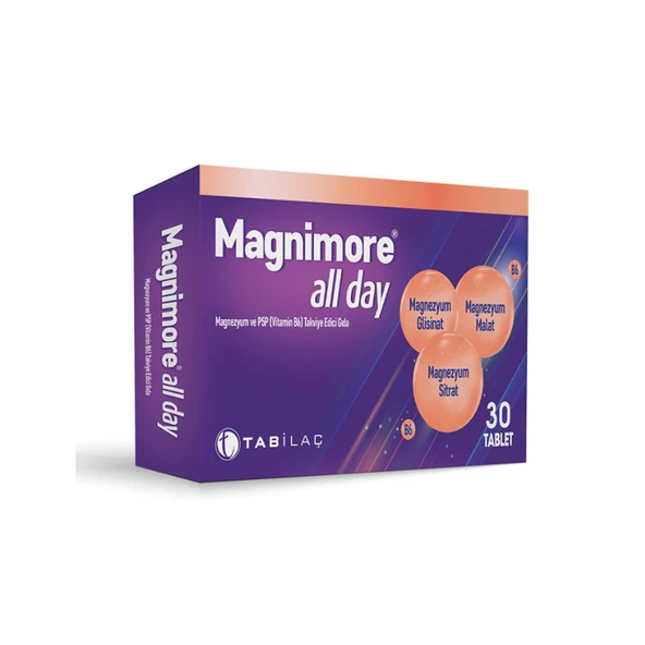 Magnimore All Day Magnezyum ve Vitamin B6 İçeren 30 Tablet