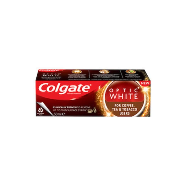 Colgate Optic White Çay, Kahve ve Tütün İçenler için Diş Macunu 50 ml