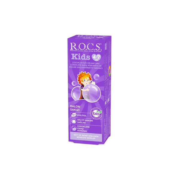 Rocs Bubble Gum Aromalı 4-7 Yaş Diş Macunu ürün görseli