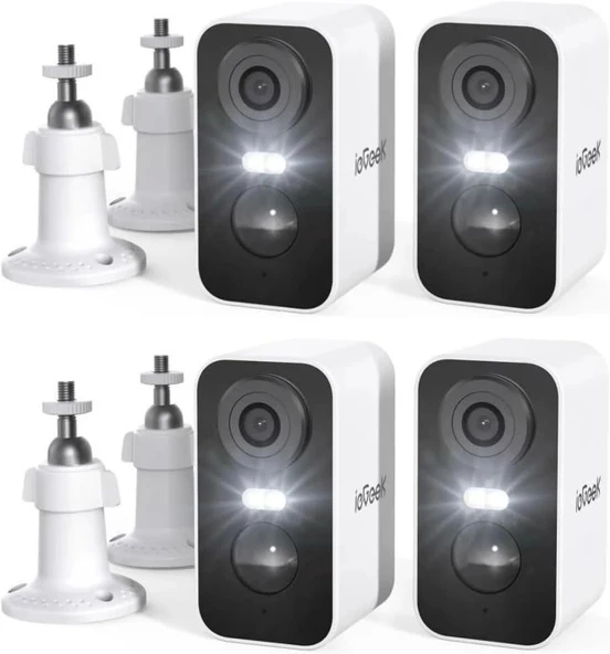 ieGeek Kablosuz Pille Çalışan WiFi Güvenlik Kamerası 4 Pack White Cam
