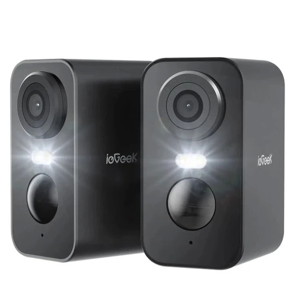 ieGeek Kablosuz Pille Çalışan WiFi Güvenlik Kamerası Black 2 Pack Cam