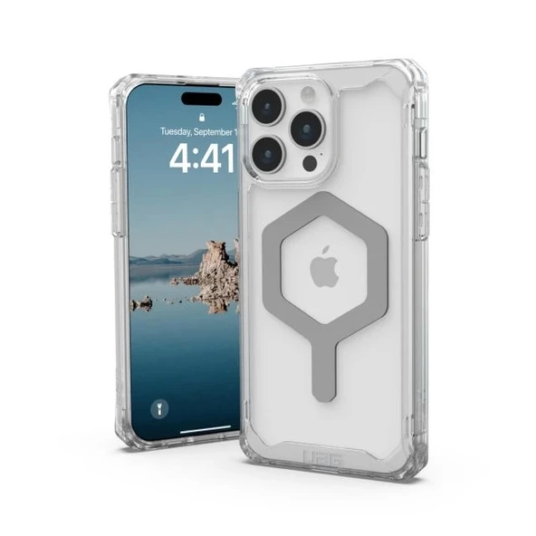 UAG Plyo MagSafe iPhone 15 Pro Max Kılıfı Plyo - Ice/Silver