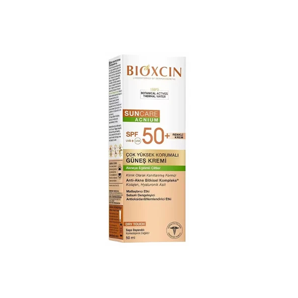 Bioxcin Suncare Akneye Eğilimli Ciltler İçin Spf 50+ Renkli Güneş Kremi 50 ml