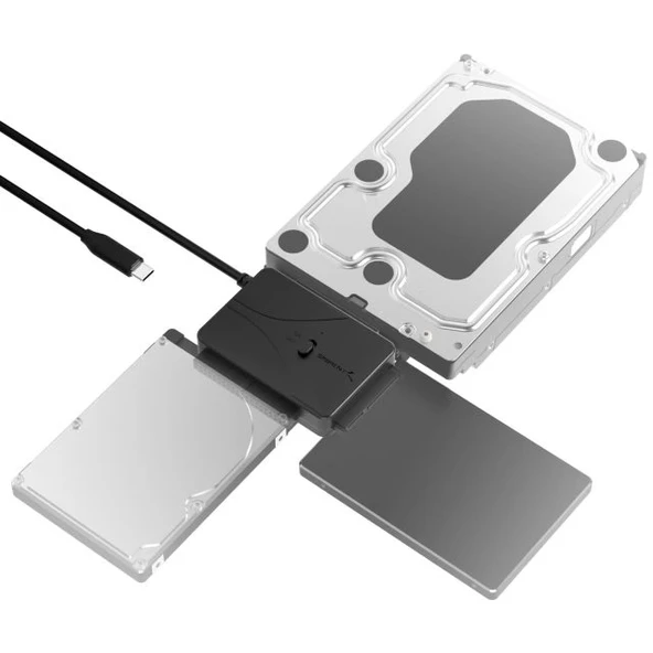 SABRENT USB SATA Harici Sabit Disk Soğutma Fanlı Lay Düz Yerleştirme İstasyonu Hard Drive Converter