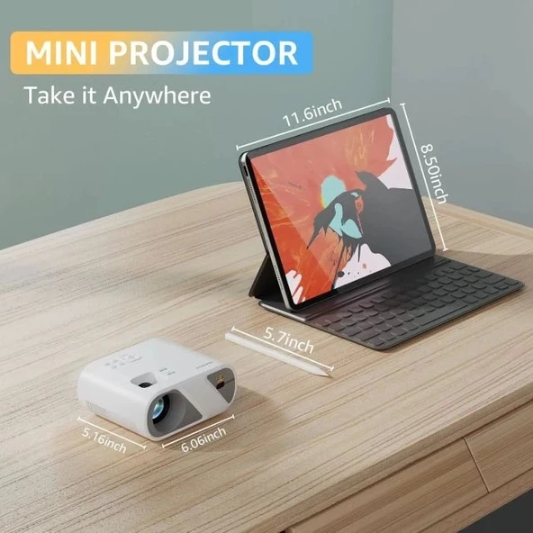 Roconia 5G WiFi Bluetooth Yerel 1080P Projektör - 8