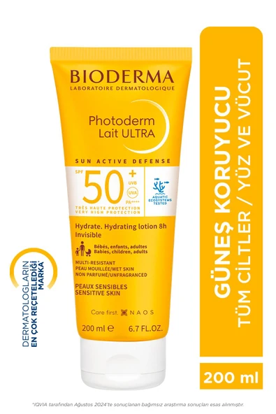 Bioderma Photoderm Lait Ultra Hassas Ciltler İçin SPF50+ 200 ml