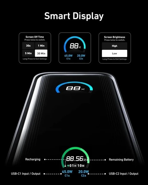 Anker Prime Güç Bankası (9.6K, 65W, Fusion) - 7