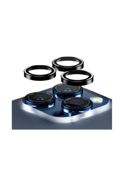 İphone 15 Pro/15 Pro Max Black Kamera Koruyucu