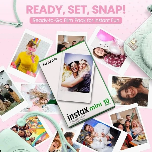 Fujifilm Instax Mini 12 Anlık Fotoğraf Makinesi/Minimate Özel Kılıf/10 Sayfa - Yeşil - 6