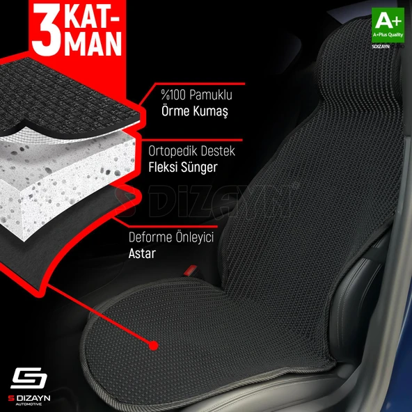 S-Dizayn Oto Koltuk Koruyucu Kılıf Set Siyah Universal 2+3 Parça Ön Arka - 4