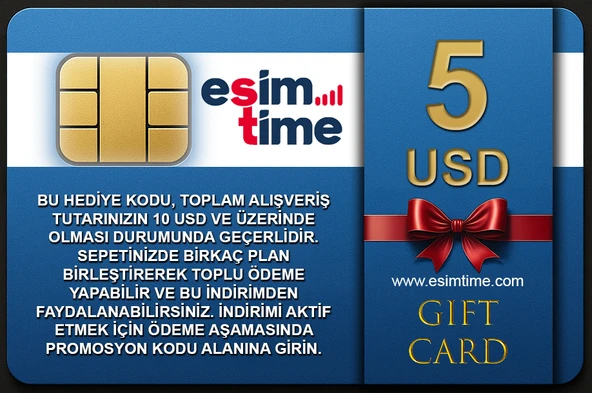 Esimtime 5 USD Dijital Hediye Kartı - 2
