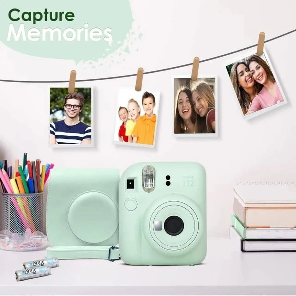Fujifilm Instax Mini 12 Kamera/Mini Film (60 Sayfa)/Aksesuarlar - Mavi - 4