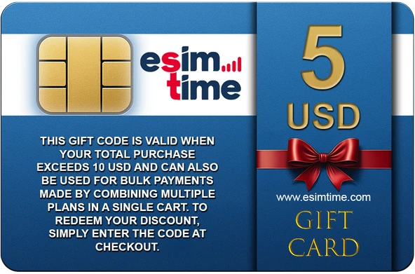 Esimtime 5 USD Dijital Hediye Kartı