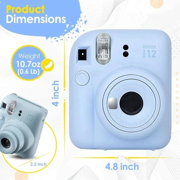 Fujifilm Instax Mini 12 Kamera/Mini Film (60 Sayfa)/Aksesuarlar - Yeşil - 5