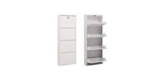 AHM METAL 4 BÖLMELİ KİLİTLİ BEYAZ METAL 4 LÜ  BEYAZ METAL AYAKKABILIK - 5