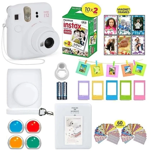 Fujifilm Instax Mini 12 Anlık Fotoğraf Makinesi - Beyaz Clay White