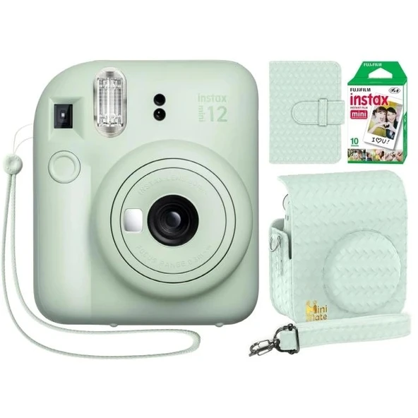 Fujifilm Instax Mini 12 Anlık Fotoğraf Makinesi/Minimate Özel Kılıf/10 Sayfa - Yeşil - 2