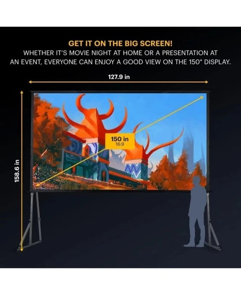 Kodak 150" Çift Taşınabilir Projektör Ekranı Stand ve Taşıma Çantası - 2