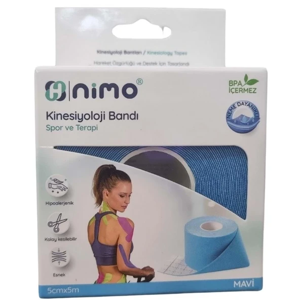 Nimo Kinesiyoloji Bandı 5cmx5m Mavi