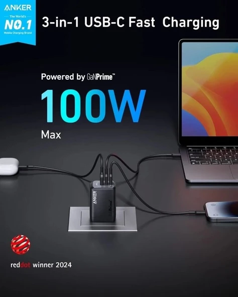 Anker Prime 100W USB C Şarj Aleti (Gan 3-Port) - 3
