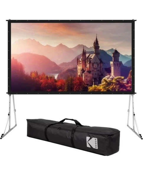 Kodak 150" Çift Taşınabilir Projektör Ekranı Stand ve Taşıma Çantası Gri Standart