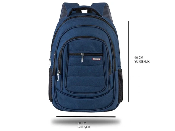 Classone BP-L241 13" 14" Su Geçirmez Kumaş Lacivert Laptop Sırt Çantası - Teshir