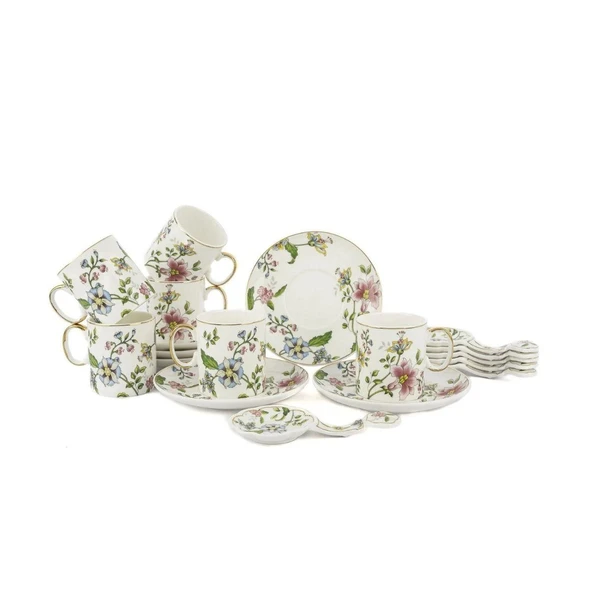Mikasa Moor Florid 6lı Kahve Fincanı Seti 18 Parça 100cc
