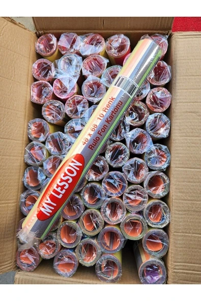 Fon Kartonu 48x68 Cm 600 Adet Karışık 10 Renk X 60 Rulo 600 Adet - Resim 2