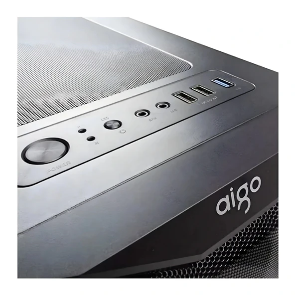 AIGO AQUARIUS Mesh 650W 80+ ARGB L17 ARGB Reverse Fans x3,REAR: L17 ARGB fans x1 Mid Tower Kasa - Resim 3