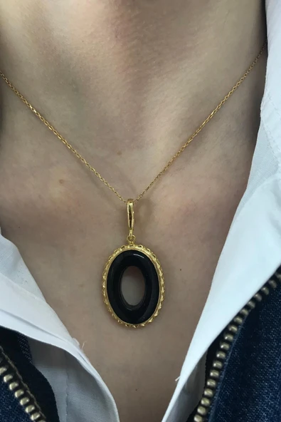Oval Onix Kolye - 2