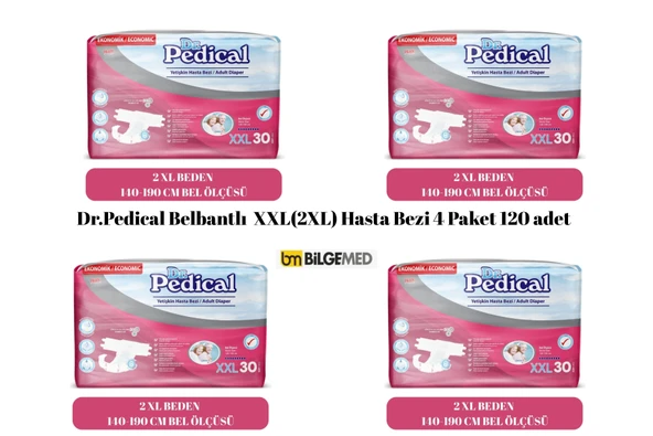 Dr.pedical Belbantlı Tekstil Yüzey Hasta Bezi Xxl (2xl) 120 Adet