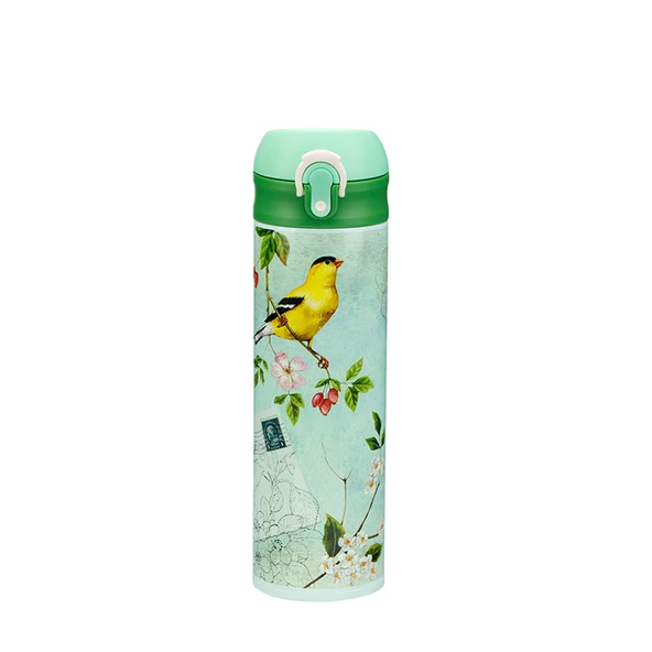 304 Paslanmaz Çelik Termos Bardak - Kelebek Desenli 450ml - 6