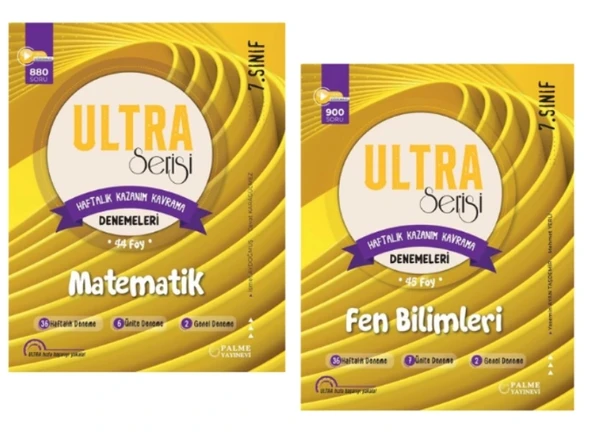 PALME YAYINLARI 7.SINIF MATEMATİK - FEN BİLİMLERİ - KAZANIM KAVRAMA DENEME SETİ ürün görseli