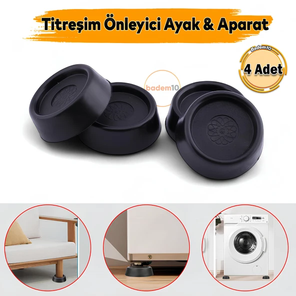 Titreşim Önleyici Beyaz Eşya Çamaşır Makinesi Ayağı 4 Adet Kaymaz Gürültü Azaltıcı Engelleyici Ayak