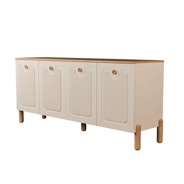 1740 Napoli 180 Cm (Membran MDF Kapaklı) Bohem Konsol Sepet - Beyaz - 8