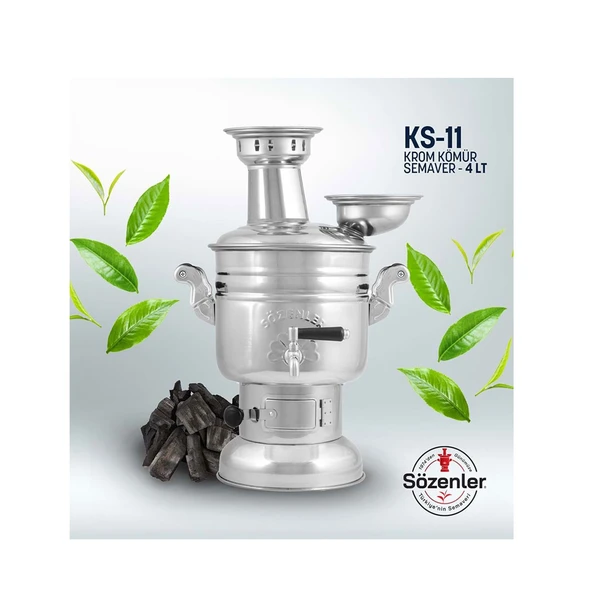Semaver Sözenler  4 Litre Kömürlü Krom