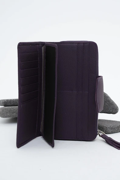 Kadın Deri Cüzdan Mor 213510 - 5