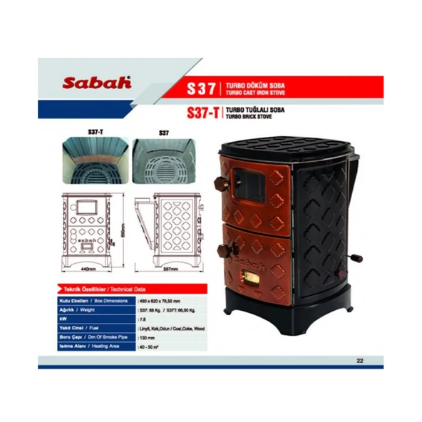 Sabah S37 Turbo Döküm Soba - 3
