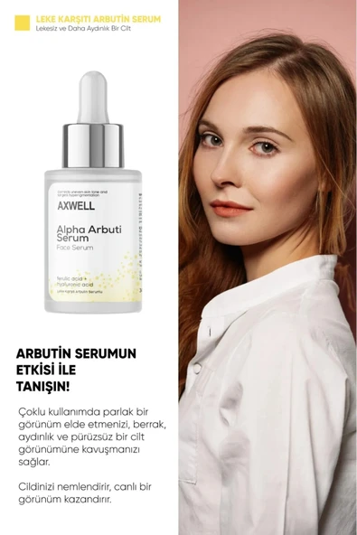 AXWELL Leke Karşıtı & Cilt Tonu Eşitleyen Alpha Arbutin & Ferulic Acid & Hyaluronic Acid Aydınlatıcı Ampul - 3
