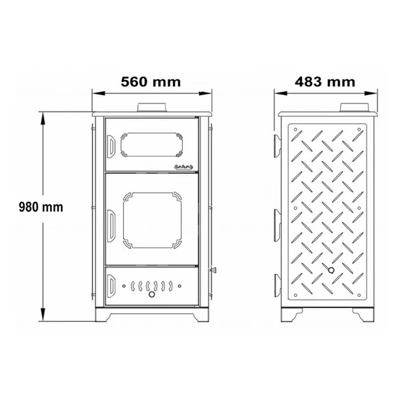 Sabah S100 Lüks Fırınlı Şömine Soba - 2