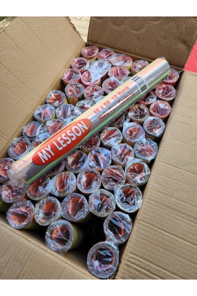 Fon Kartonu 48x68 Cm 100 Lü Karışık 10 Renk X 10 Rulo 100 Adet