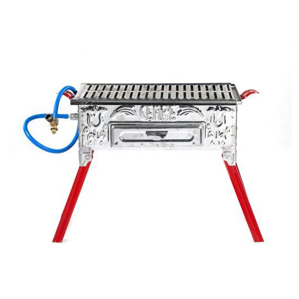 Cemre C-07 Ayaklı Yağdanlıklı Krom Tüplü Mangal 28 x 50cm