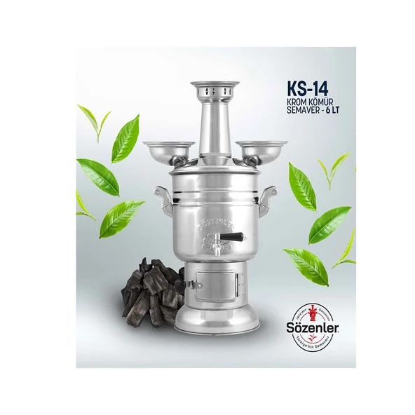 Semaver Sözenler  6 Litre  Krom Kömürlü