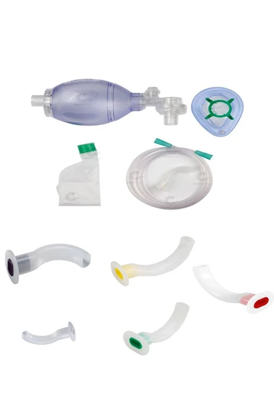 CEREN Pvc Ambu Seti Yetişkin Suni Solunum Maskesi + 5 Adet Yetişkin Airway