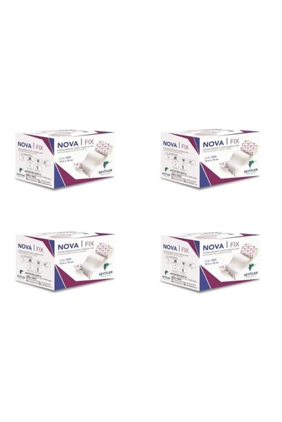 NOVAFİX Nova-fix Esnek Sabitleme Bandı Fix Flaster Bant 10m X 10cm 4 Adet - 1